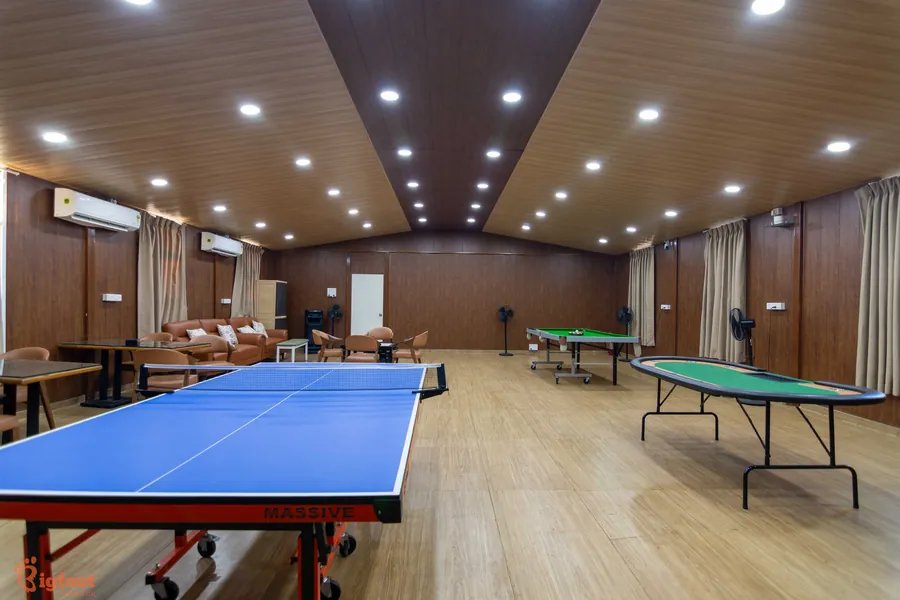 Table tennis in the indoor gaming zone at Azure Resort