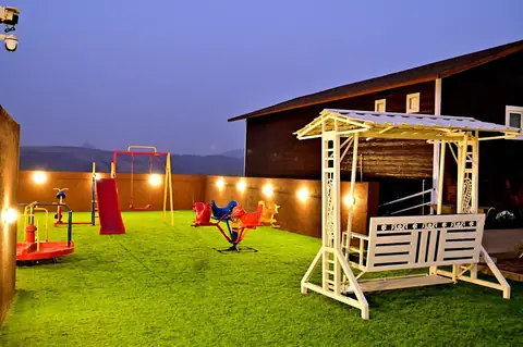Kids play area at dusk