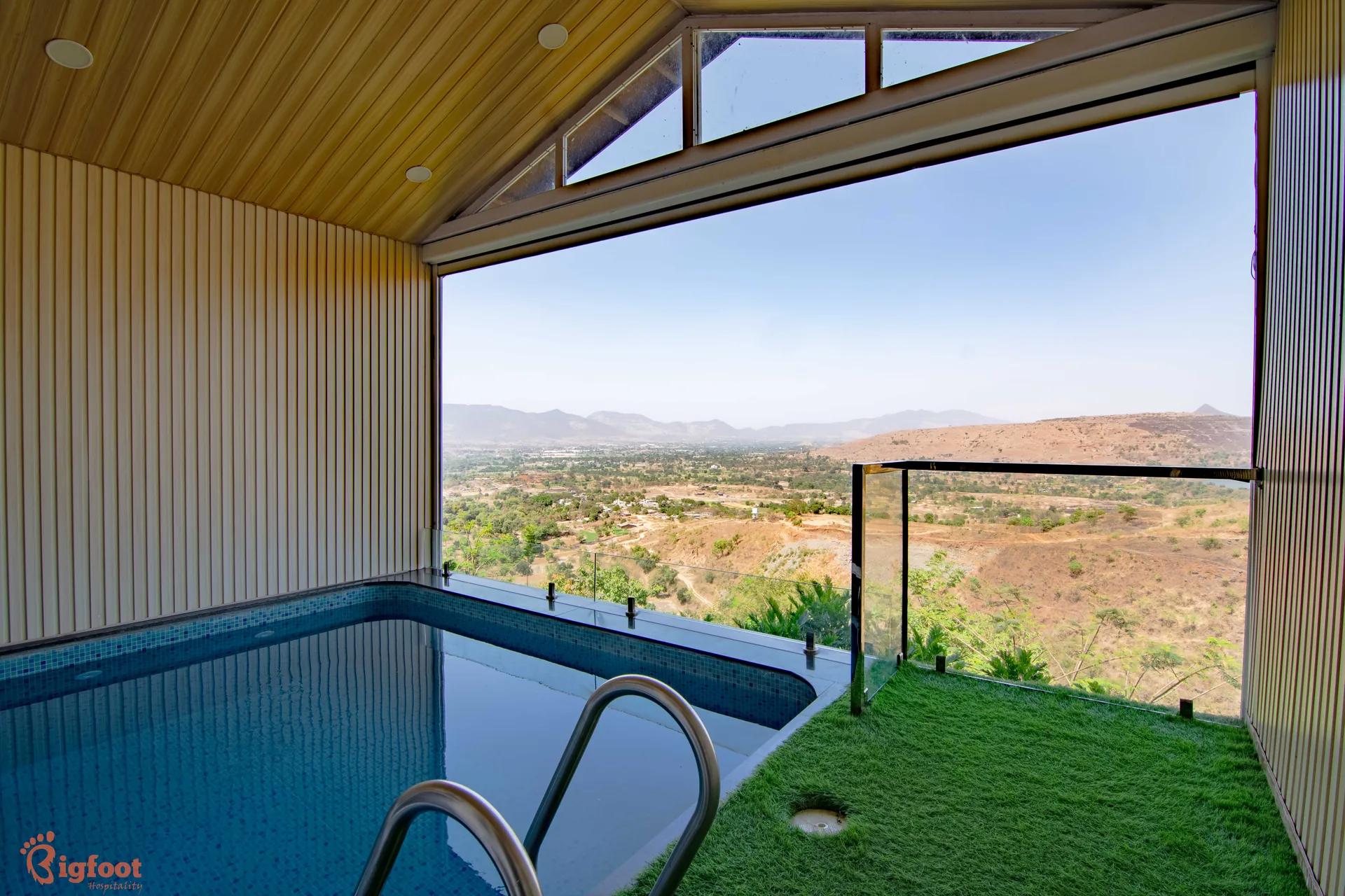 Private pool overlooking the Pawna valley at Azure Resort