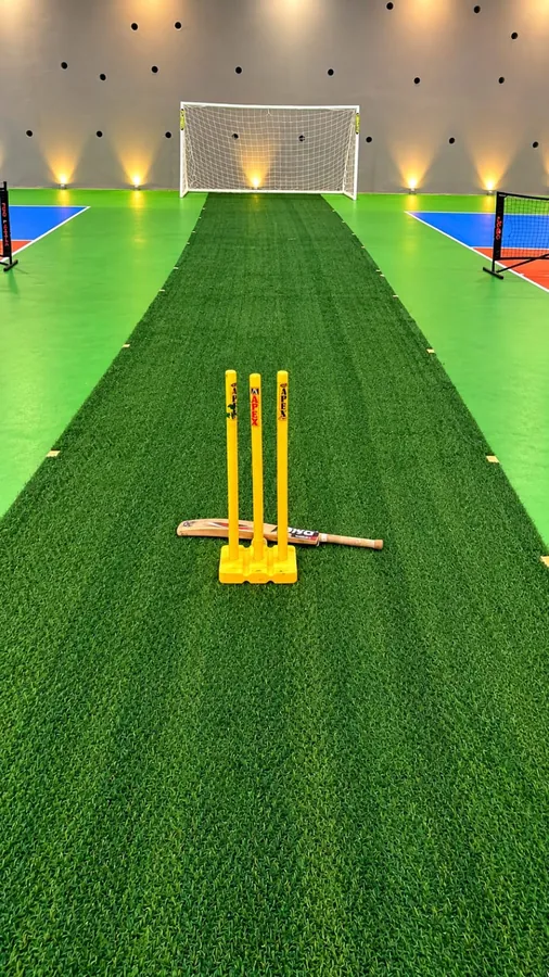 Indoor cricket pitch at Azure Resort