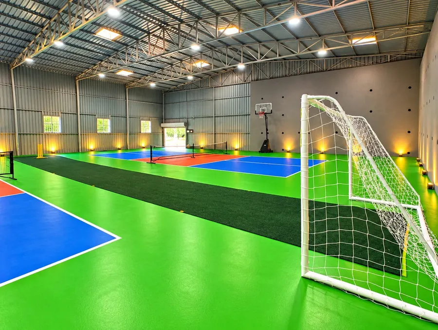Indoor football court at Azure Resort